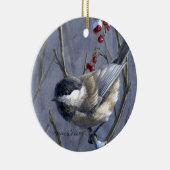 Eigen kerstwinter-vogelgriep keramisch ornament (Rechts)