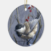 Eigen kerstwinter-vogelgriep keramisch ornament (Links)
