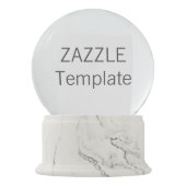 Eigen kerstWITTE MARBLE Finish Snow Wereldbol Sneeuwbol (Voorkant)