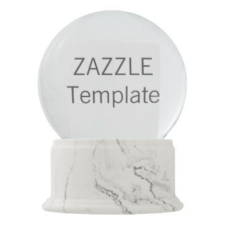 Eigen kerstWITTE MARBLE Finish Snow Wereldbol Sneeuwbol