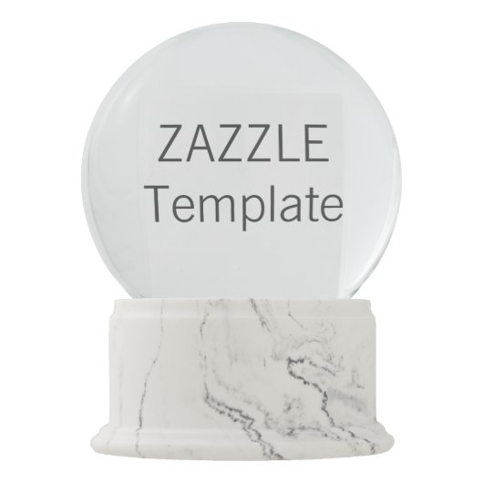 Eigen kerstWITTE MARBLE Finish Snow Wereldbol Sneeuwbol (Voorkant)