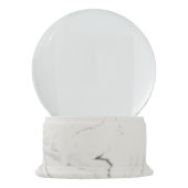 Eigen kerstWITTE MARBLE Finish Snow Wereldbol Sneeuwbol (Achterkant)
