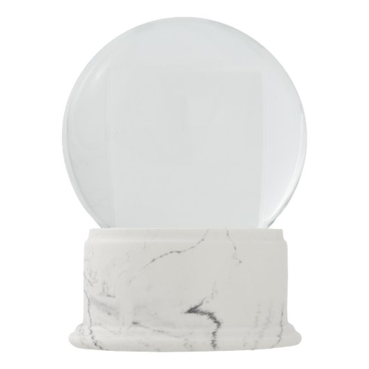 Eigen kerstWITTE MARBLE Finish Snow Wereldbol Sneeuwbol (Achterkant)