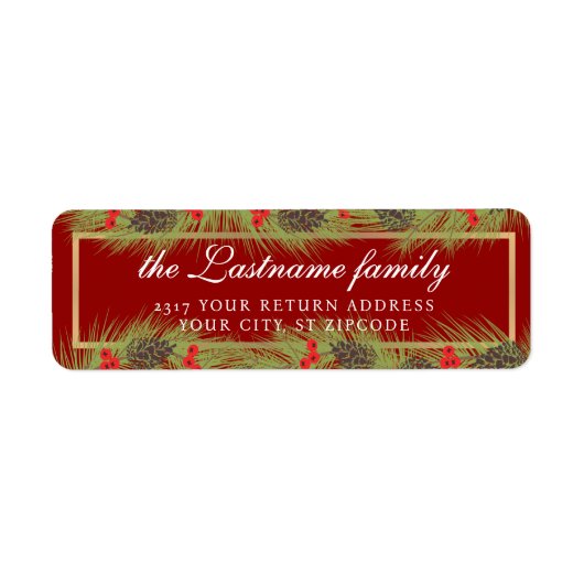 Eigen klasholiday Seizoen Garland Wreatlabel Etiket (Voorkant)