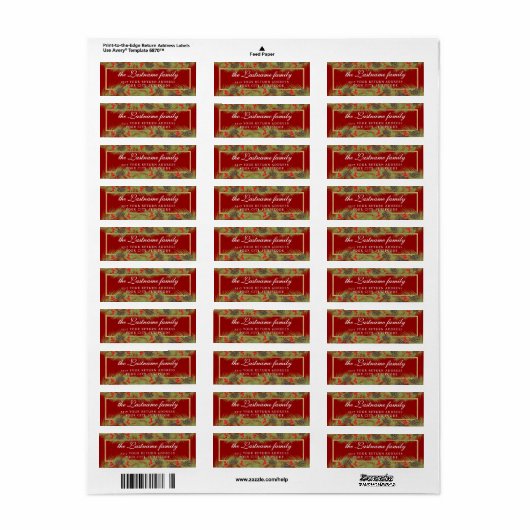 Eigen klasholiday Seizoen Garland Wreatlabel Etiket (Full Sheet)