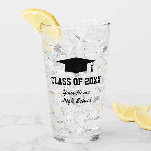 Eigen klasse van drink van 2022 voor graduatiepart glas (Voorkant ijs)