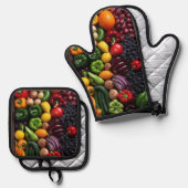 Eigen kleding ovenwant & pannenlap set (Voorkant / Achterkant)