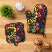 Eigen kleding ovenwant & pannenlap set (Top down)