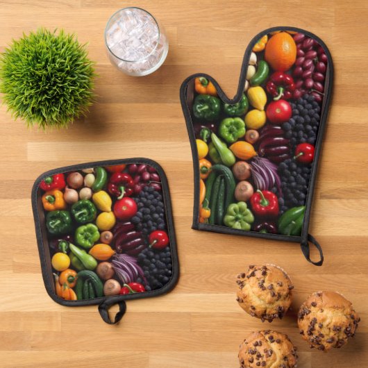 Eigen kleding ovenwant & pannenlap set (Top down)