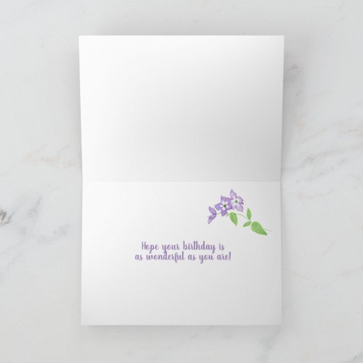 Eigen kleindochterspasje voor thuisdag Phlox-kaart Feestdagen Kaart (Binnen)