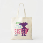 Eigen kleine zus superheld silhouette meisjes tote bag (Voorkant)