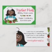 Eigen kleur Afrikaanse Amerikaanse vrouw chef-koko Visitekaartje (Voorkant / Achterkant)