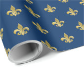 Eigen kleur, gouden vleur-de-lis verpakkingspapier cadeaupapier (Rol Hoek)