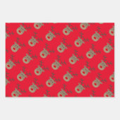 Eigen kleur Rudolf de rendierkerstmis cartoon Inpakpapier Vel (Voorkant)