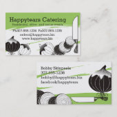 Eigen kleur-uien chef-kokmes keukengerei visitekaartje (Voorkant / Achterkant)