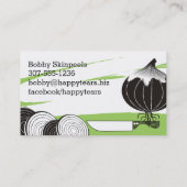 Eigen kleur-uien chef-kokmes keukengerei visitekaartje (Achterkant)