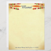 Eigen kleur visgroente kebab menu letterhoofd (Voorkant / Achterkant)