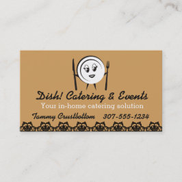 Eigen kleurdiner bord kok catering visitekaartje