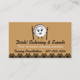 Eigen kleurdiner bord kok catering visitekaartje