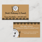 Eigen kleurdiner bord kok catering visitekaartje (Voorkant / Achterkant)