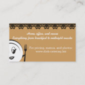 Eigen kleurdiner bord kok catering visitekaartje (Achterkant)
