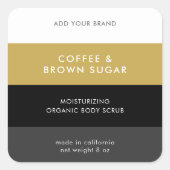 Eigen kleuren Modern kleurenbloklabel Vierkante Sticker (Voorkant)