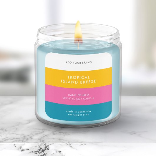 Eigen kleuren Modern kleurenbloklabel Vierkante Sticker