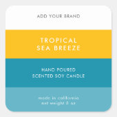 Eigen kleuren Modern kleurenbloklabel Vierkante Sticker (Voorkant)