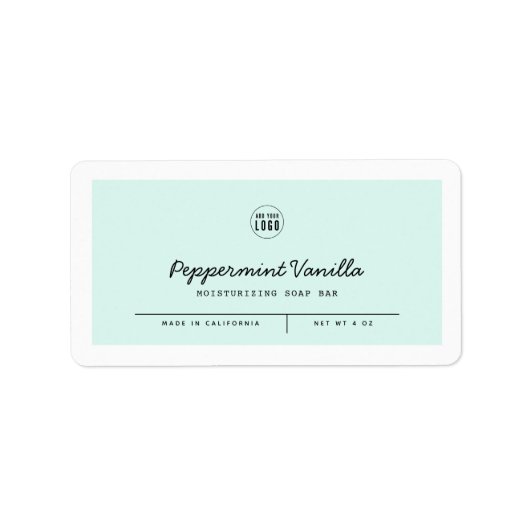 Eigen kleuren Voeg Logo Script Lines Productlabel  Etiket (Voorkant)