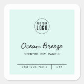 Eigen kleuren Voeg Logo Script Lines Productlabel  Vierkante Sticker (Voorkant)