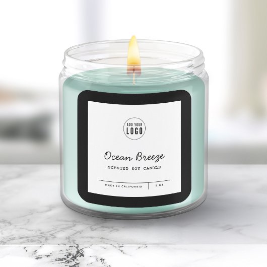 Eigen kleuren Voeg Logo Script Lines Productlabel  Vierkante Sticker