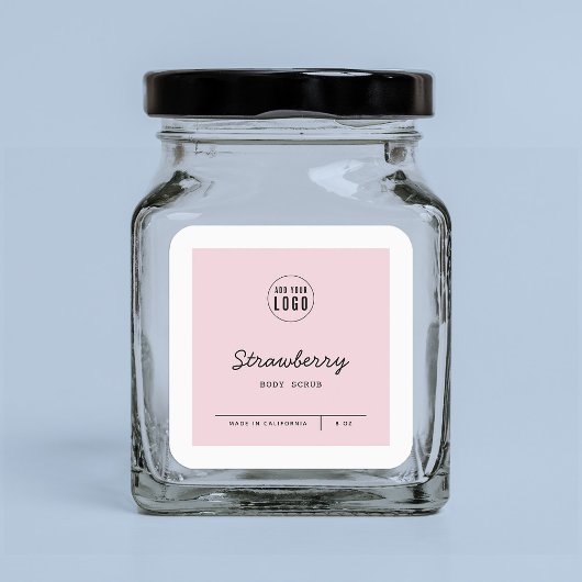 Eigen kleuren Voeg Logo Script Lines Productlabel  Vierkante Sticker