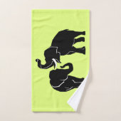 Eigen kleuren Wisdoeken met Elephants Couple Bad Handdoek (Handdoek)