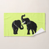 Eigen kleuren Wisdoeken met Elephants Couple Bad Handdoek (Handdoek)