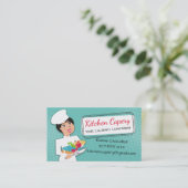 Eigen kleurendrukkok keukencatering visitekaartje (Staand voorkant)