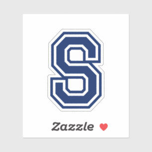 Eigen kleurenletter S sportief academisch letterty Sticker