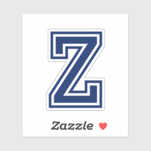Eigen kleurenletter Z sportief universiteitsletter Sticker