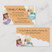 Eigen kleurenmeisjeskoks kinder kooklessen visitekaartje (Voorkant / Achterkant)