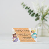 Eigen kleurenmeisjeskoks kinder kooklessen visitekaartje (Staand voorkant)