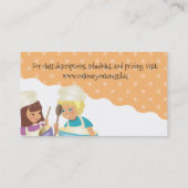 Eigen kleurenmeisjeskoks kinder kooklessen visitekaartje (Achterkant)