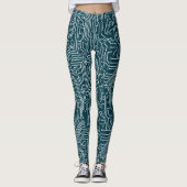 Eigen kleurenpatroon met witte circuitkaart leggings (Voorkant)