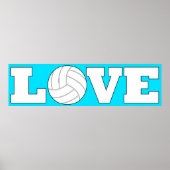 Eigen kleurenvolleybal LOVE lang horizontaal Poste Poster (Voorkant)