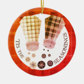 Eigen kleurige peper voor kerstversiering keramisch ornament (Voorkant)