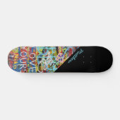 Eigen kleurige Typografische Graffiti Street Art Persoonlijk Skateboard (Horizontaal)