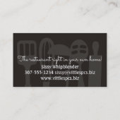 Eigen kleurkookartikelen in chef-kok visitekaartje (Achterkant)