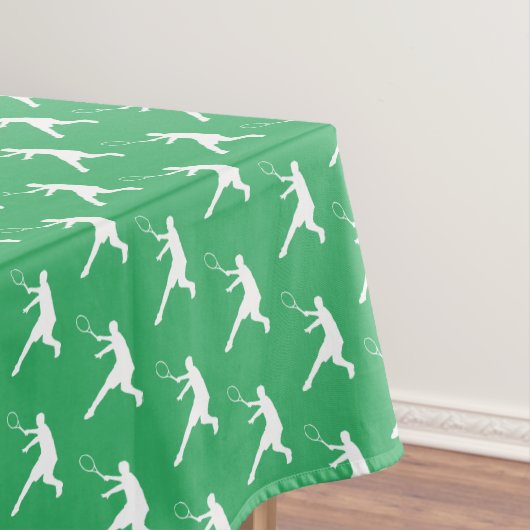 Eigen kleurtennisspeler silhouette tablecloths tafelkleed (Voorbeeld)