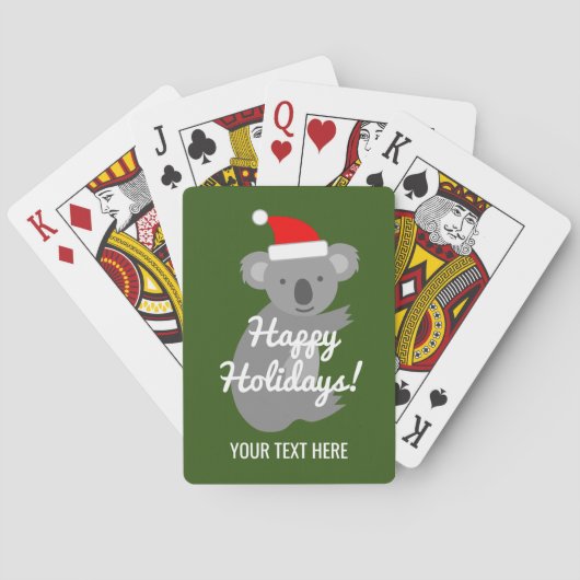 Eigen koala beer kerstfeestdag pokerkaarten (Achterkant)