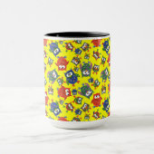 Eigen koffiebezit, Mok rood, blauw, groen (Midden)