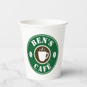 Eigen koffiebonen logo papier drinken papieren bekers (Voorkant)