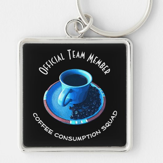 Eigen Koffieteamlid op consumentiepad Sleutelhanger (Voorkant)